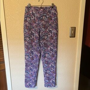 Isaac Mizrahi Live! Purple Paisley Ankle Pants